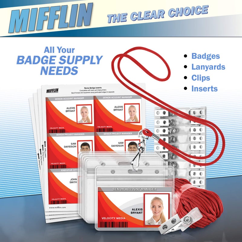 MIFFLIN-USA Lanyard (Red, 36 Inch, 100 Pack), ID Badge Lanyards, Round Woven Lanyards with J-Hook - Image 4